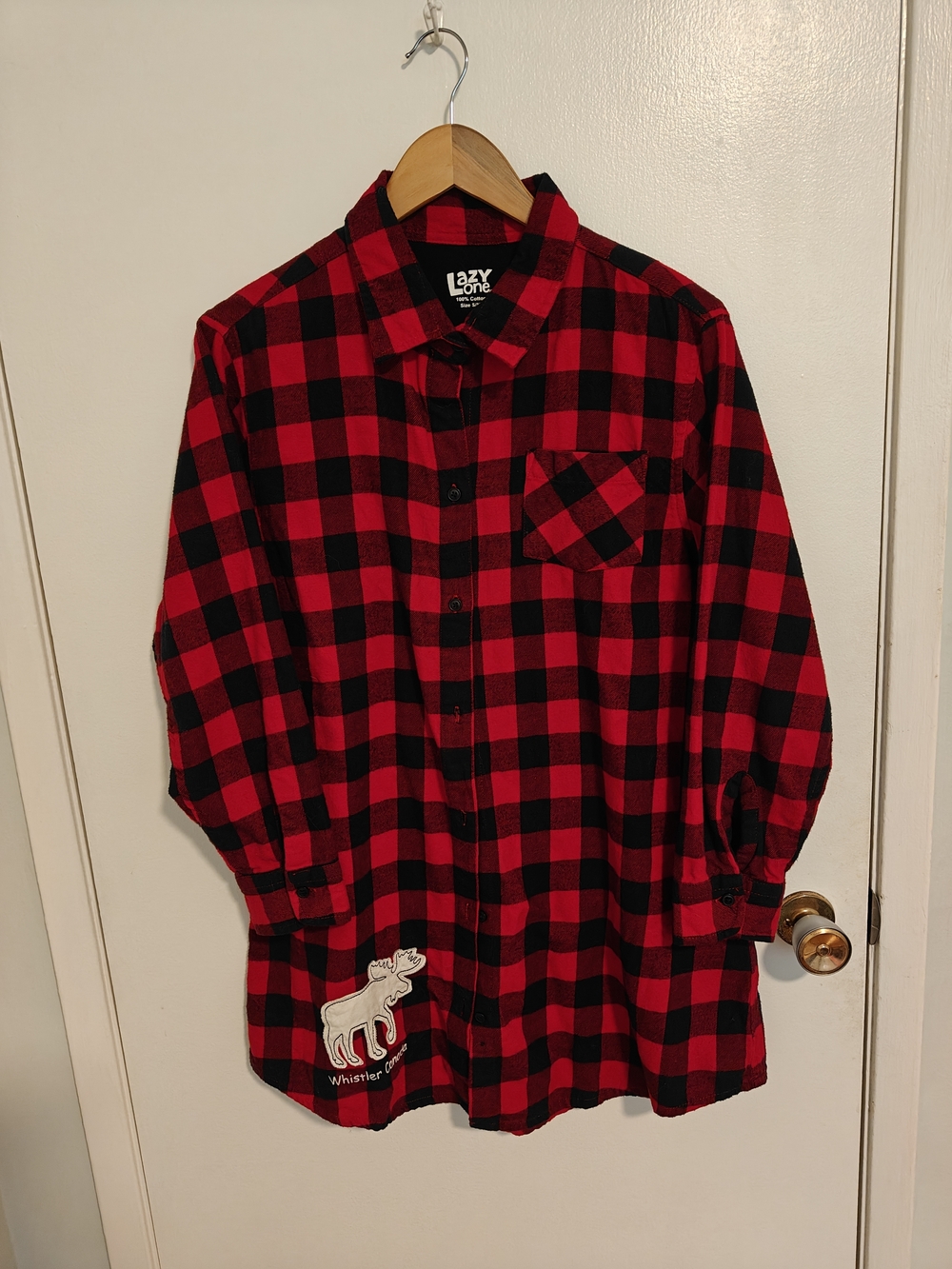 Lazy One Dress, Red & Black Buffalo Plaid Button-Front